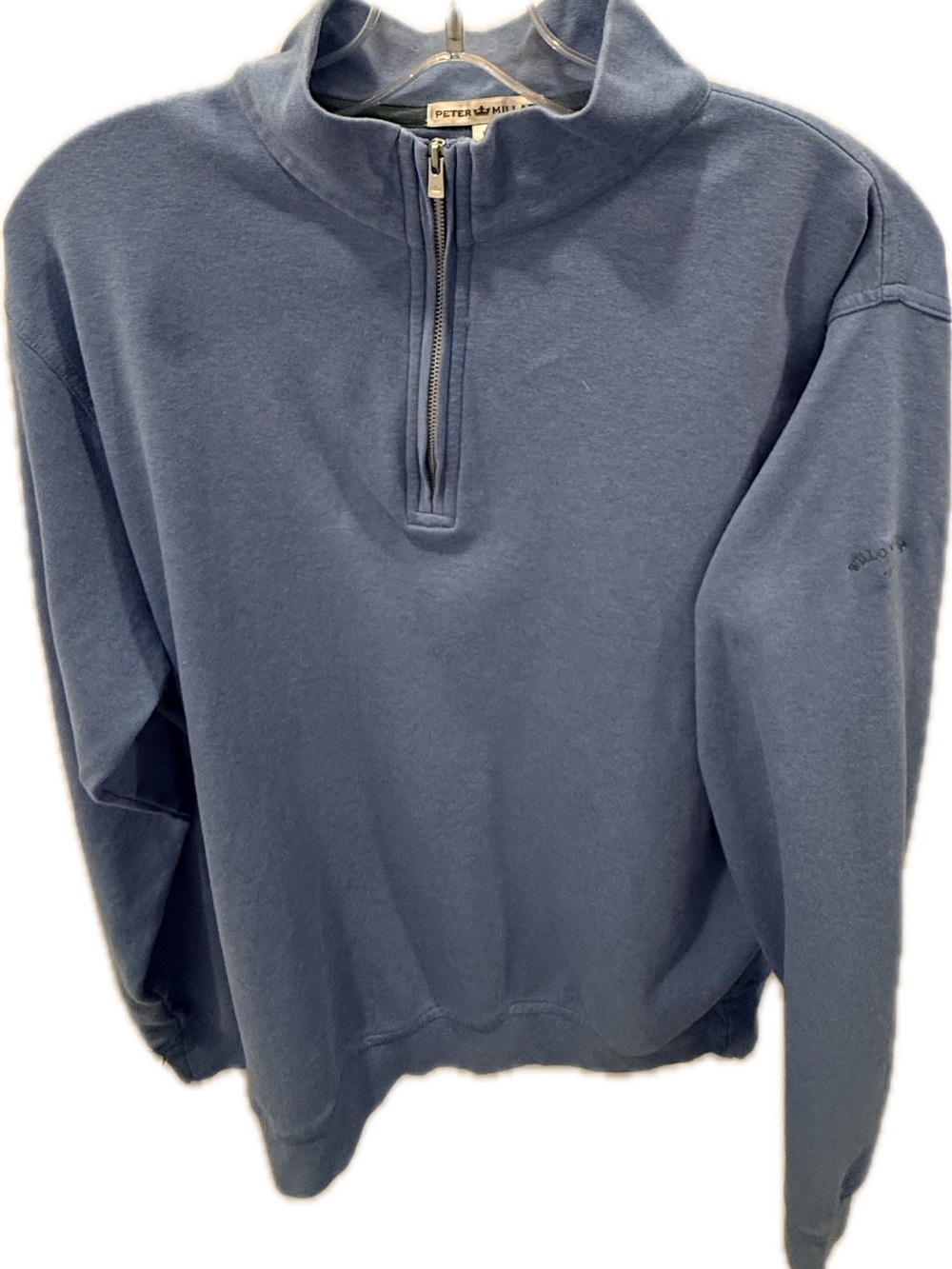 Peter Millar Slate Blue Quarter-Zip Men's Pullover Golf Sweater Size M